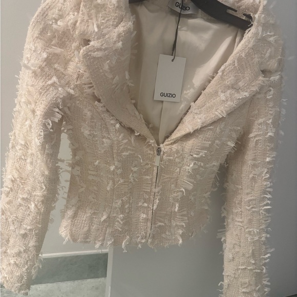 Danielle Guizio Ivory Textured Blazer - Picture 4 of 7